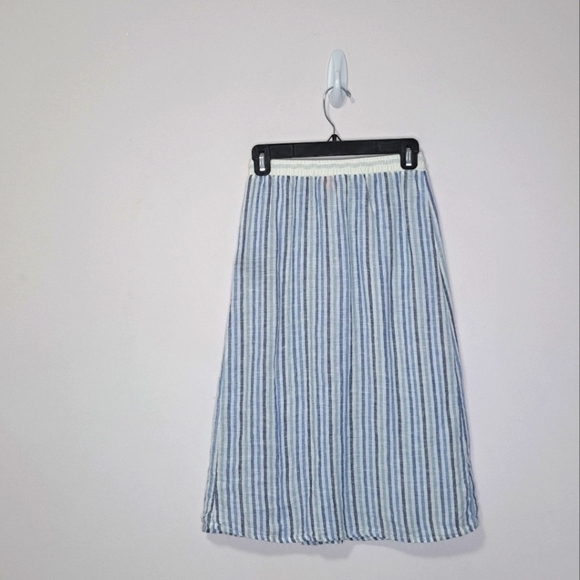 Sita Murt striped knee length linen skirt blue 4 - Picture 7 of 10